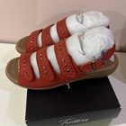 TROTTERS TONYA LEATHER RED STRAPPY SILVER STUDDED WOMEN'S SANDALS SZ.7 1/2 N NIB — photo 6
