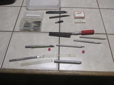 LOT Of 6 X-ACTO Knife Handles 100 Plus Blades And Saw