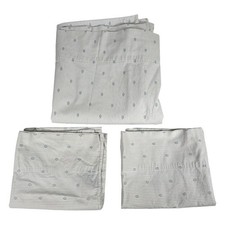 Vintage Ralph Lauren Folkstone Queen Flat Sheet  Pillowcase White Blue Set Of 3