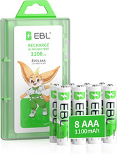 EBL 1100Mah AAA Rechargeable Batteries (8 Pack), High Capacity 1.2V NIMH Recharg 10.84 per battery