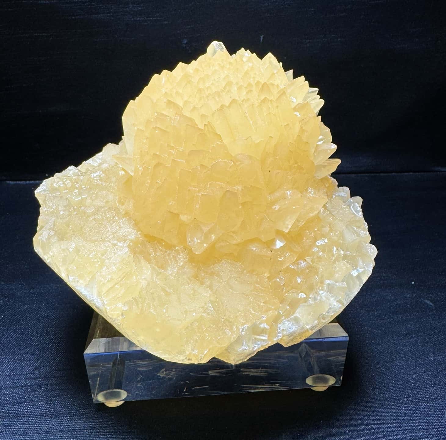 3.52LB TOP Natural yellow Calcite Crystal Quartz Cluster Point Mineral Specimen