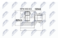 NTY NPW-MZ-021 Gelenksatz Antriebswelle Getriebeseitig FüR Mazda