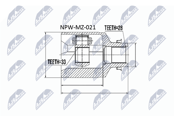 NTY NPW-MZ-021 Gelenksatz Antriebswelle Getriebeseitig FüR Mazda-image