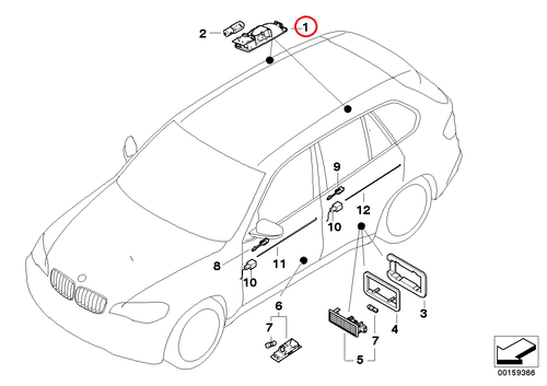 2007-2013 BMW X5 E70 LCI RIGHT SIDE REAR DOME LAMP READING MAP LIGHT 6972974 OEM - Picture 2 of 12