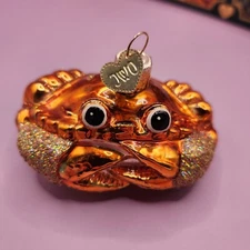 Vintage Merck Family Old World Christmas Blown Glass Ornament Crab w/ Box 