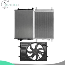 Cooling Fan and Radiator Condenser Kit For 2015 16-2018 Volkswagen Golf GTI