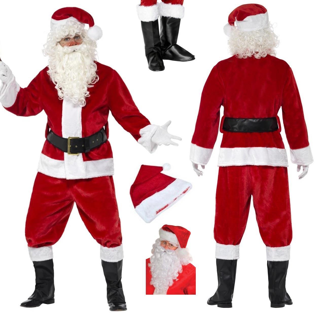 Disfraz de Papá Noel Traje Papá Noel Traje Vestido Elegante Fiesta Terciopelo Adulto Unisex