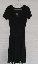 Rekucci Women's Size 4 Short Sleeve Little Black Dress Side Ruching New 
