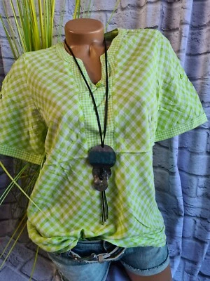 Cecil Shirt Tunika Bluse grün Limette gemustert kariert Kurzarm 382 (394) NEU - Bild 1 von 3