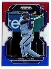 2022 Panini Prizm - Tier II Red White & Blue Prizm #220 Yohel Pozo (RC) Rangers