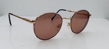 Vintage BerDel Craig Pink Gold Round Metal Sunglasses Italy FRAMES ONLY