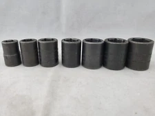 Snap On 7 Piece Metric Shallow Impact Socket Set, 10-18mm, Incomplete