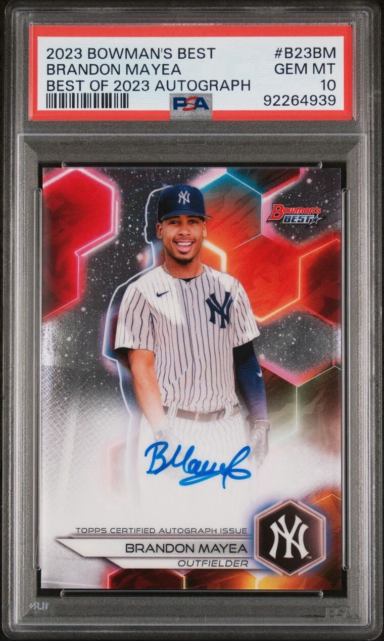 💎 2023 Bowmans Best Brandon Mayea Auto Prospect Gem Mint PSA 10 Yankees