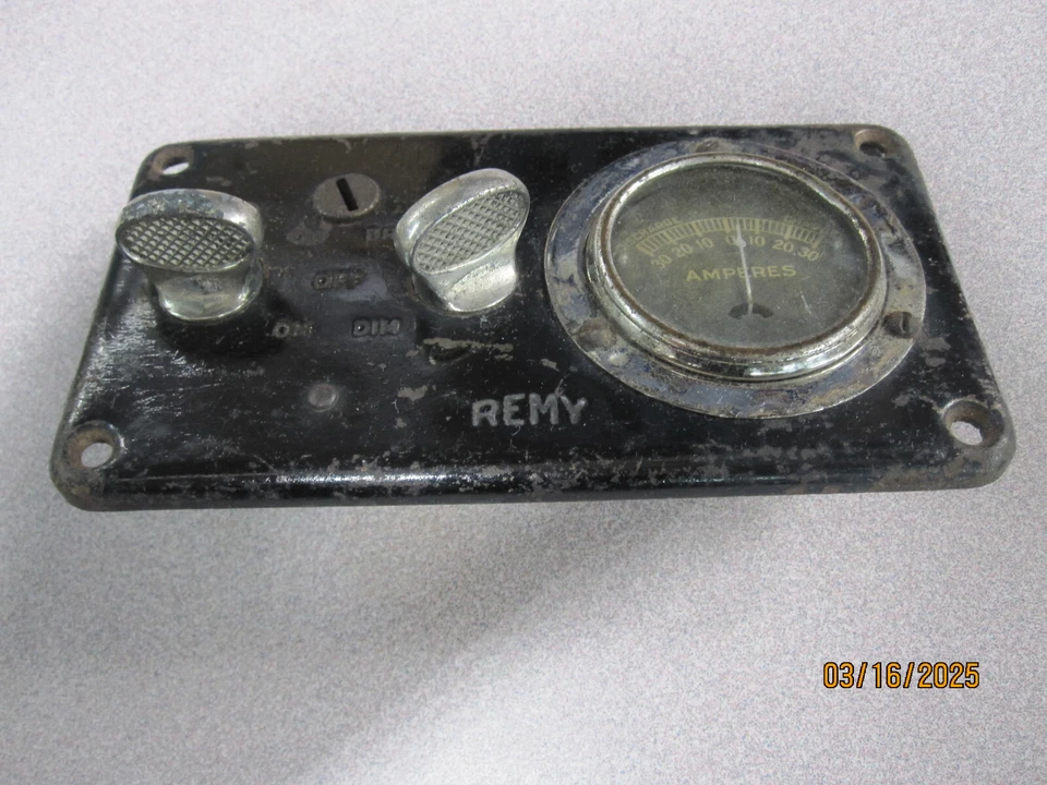 1918 Oldsmobile Models 37 Remy Dashboard Switch Amp Gauge E7 - Image 2 of 4