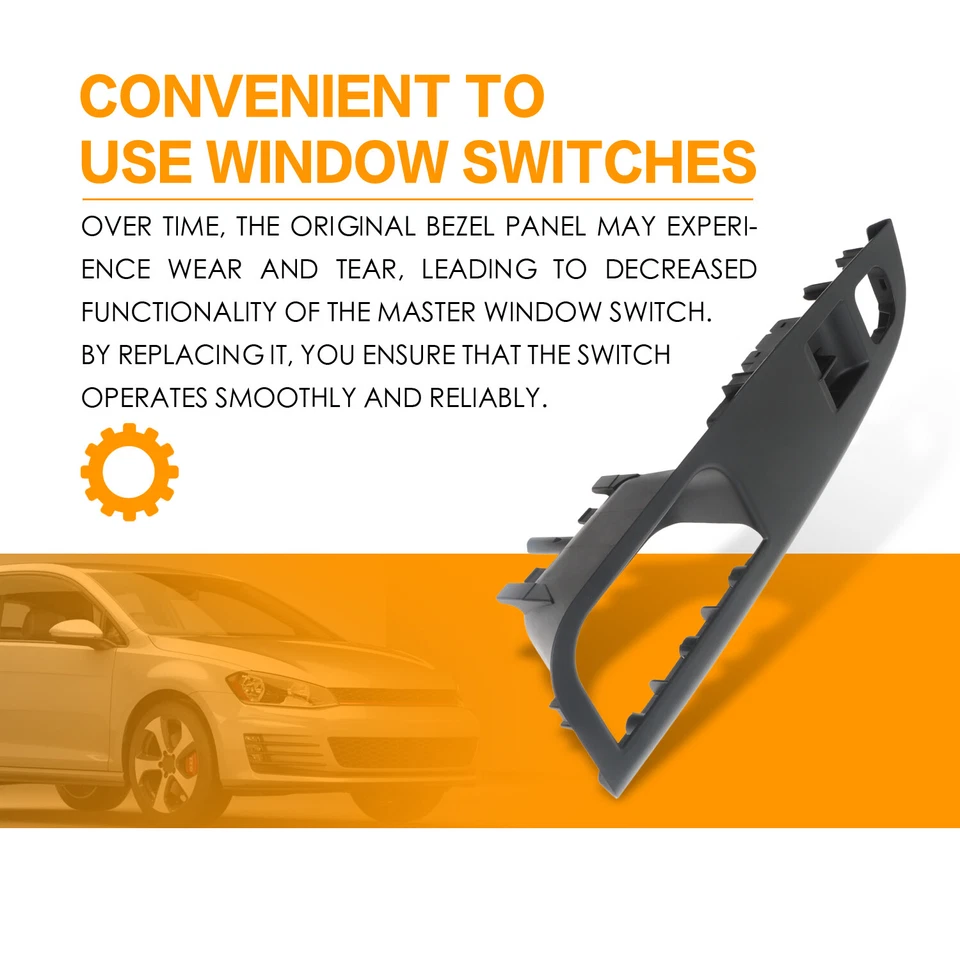 Panel bisel de cubierta de interruptor de ventana de puerta lateral izquierda del conductor para Golf GTI 06-09 2 puertas Foto 2 de 4