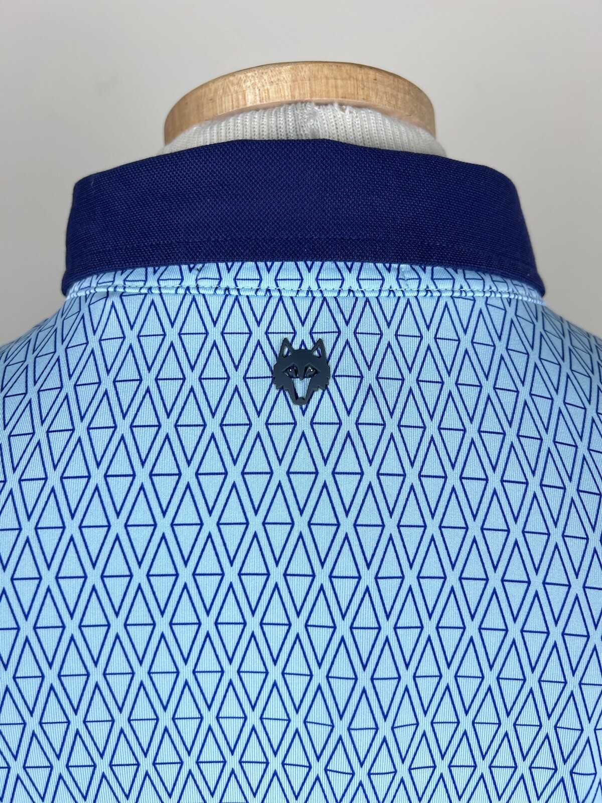 Greyson AOP Abstract Wolf Logo Golf Performance Stretch Polo Shirt Men