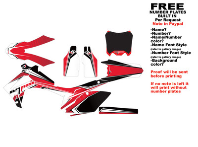 DFR CRF250R GRAPHICS  BUTTER  RED 2014-2016 CRF 250 HONDA