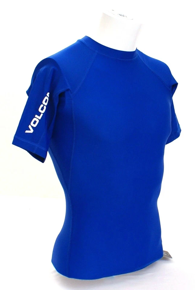 Volcom Blue Lido Short Sleeve Compression Rash Guard Swim Shirt Men's NWT - Image 3 of 4