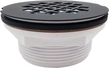 Westbrass Round Grid Cover Compression Shower Drain PVC 4-1/4 D206P-12