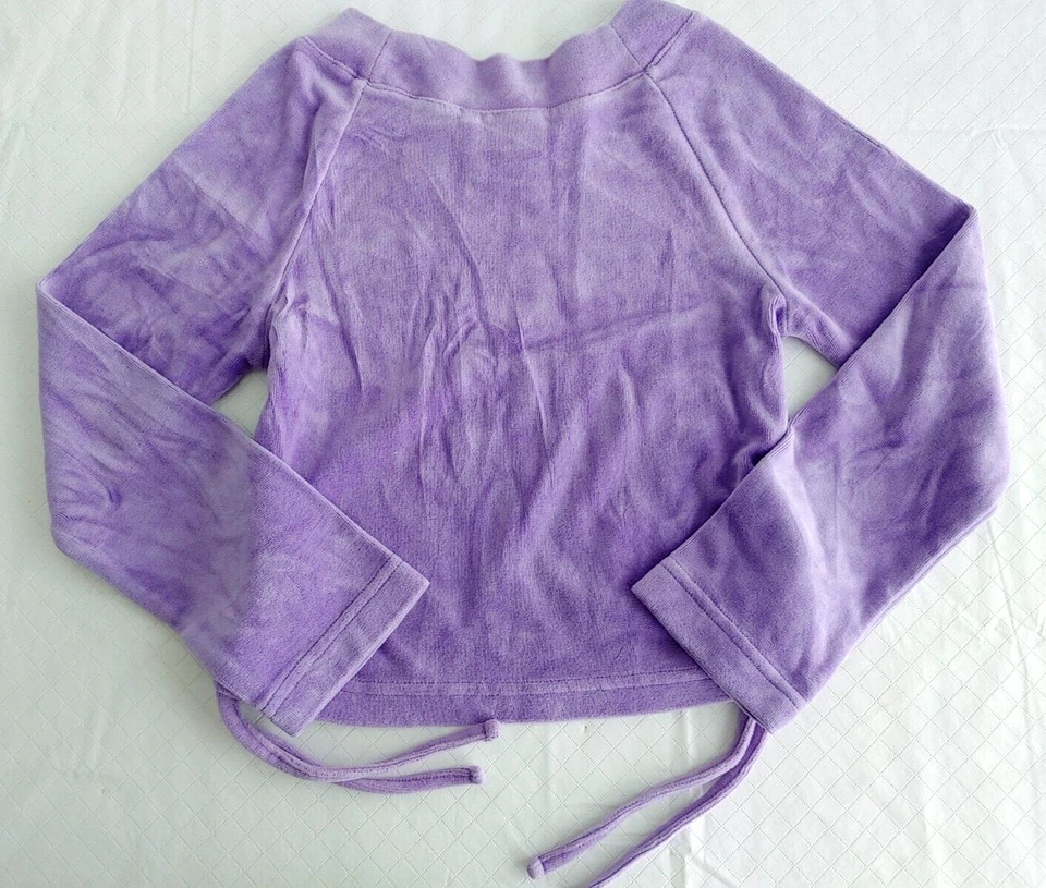 Top Pullover J Caqui Terciopelo Niña Largo Slv Cordón Laterales Púrpura Talla S #15484 Foto 3 de 4