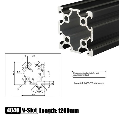 V-Slot 4040 Aluminum Profile Extrusion 600-1500mm Linear Rail for CNC 3D Printer - Picture 26 of 29