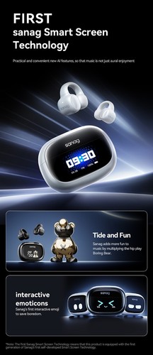 Écouteur Bluetooth à écran intelligent Sanag S3 Pro AI 360 écouteur stéréo OWS casque - Photo 12 sur 27
