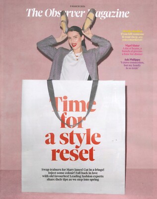Observer Magazine: Ben Kingsley, Samantha Bond, Nigel Slater, Fashion, 3.3.24