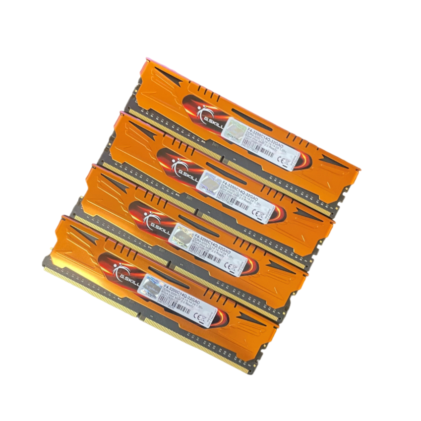 G.Skill 32GB 8Gx4 DDR4-3200 CL14-14-14-34 1.35v F4-3200C14Q-32GAO