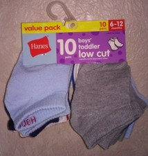 10-Pack Hanes Boys Toddler Low Cut Socks - Assorted Colors - 6-12 Months