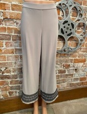 Dennis Basso Tan Regular Caviar Crepe Pull-On Cropped Pants S New