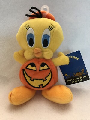Warner Bros Looney Tunes Tweety Bird in Halloween Pumpkin Costume Bean Bag Doll