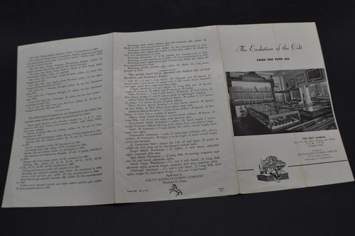 1954 The Evolution Of The Colt From The Year 1836 Colt Museum Pamphlet - Picture 4 of 5