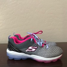 Skechers Girls Air Deluxe Running Shoes Gray 81195L Lace Up Low Top 4.5 M