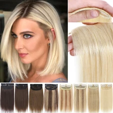 4"-12" Short Hair Pad Clip In Real Remy Human Hair Extensions One Piece Thick 6"