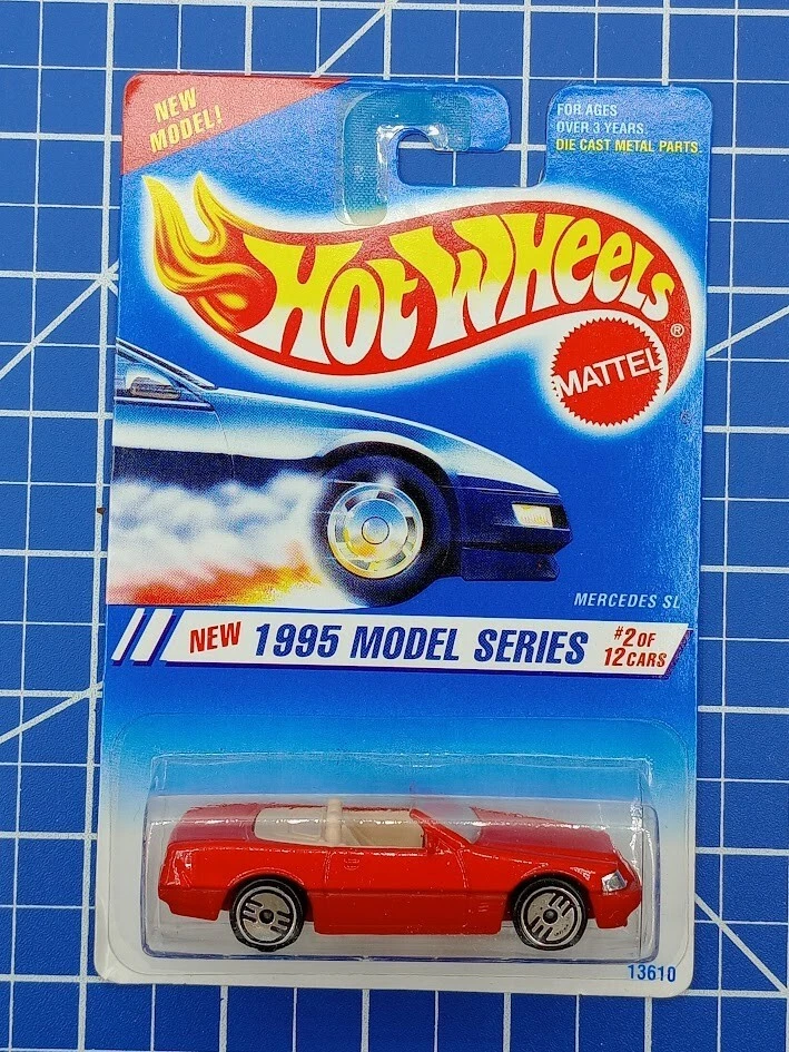 New Hot Wheels 1995 Model Series #2 of 12 Cars Red Mercedes SL #13610 Diecast - Image 2 of 3