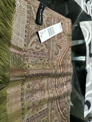 Ellen Tracy Scarf Fringed Color 60% Linen 40% Silk beautiful colors - Picture 9 of 12