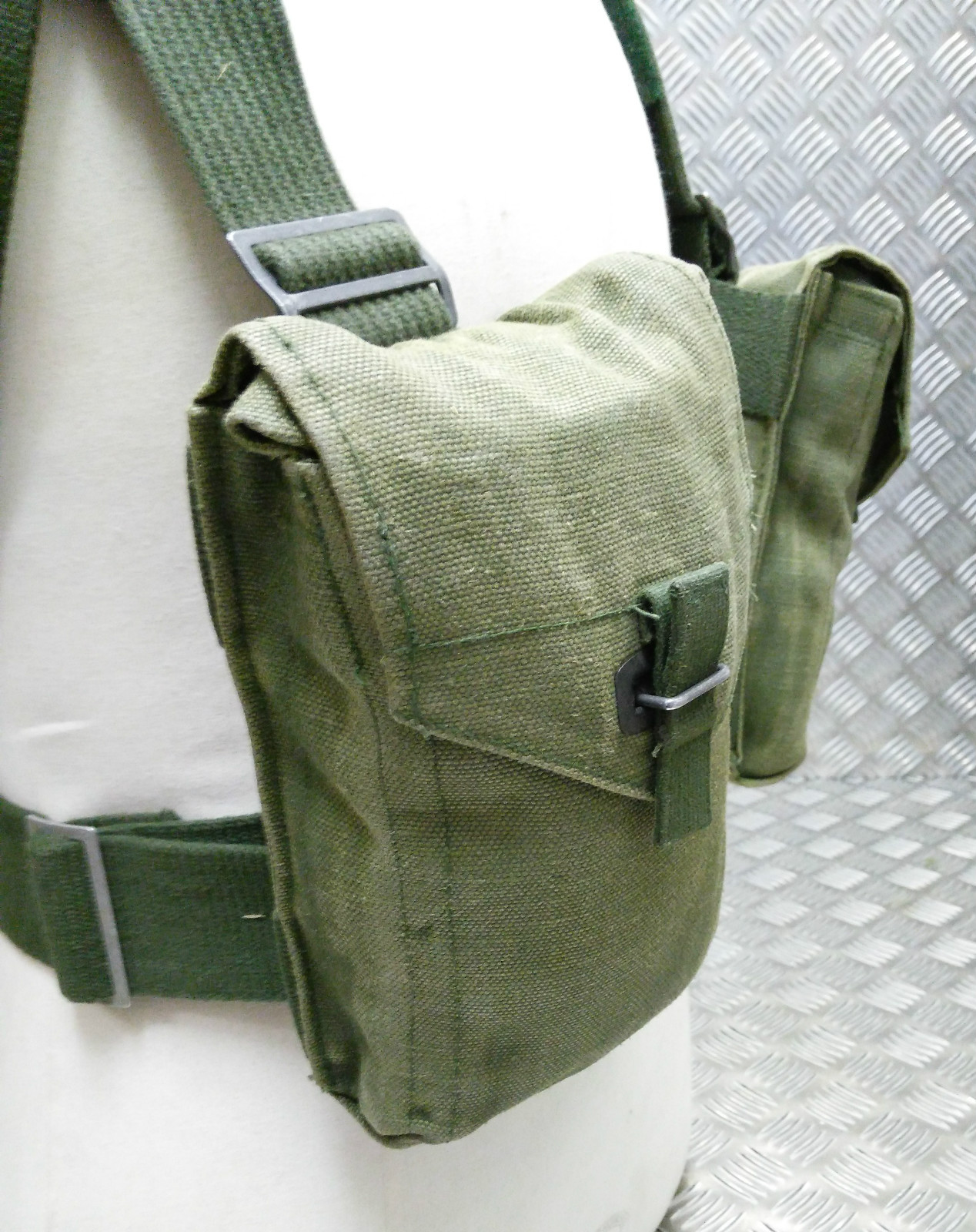 Genuine Vintage Army Webbing Set / Battle Pack Belt And Pouches Heavy ...