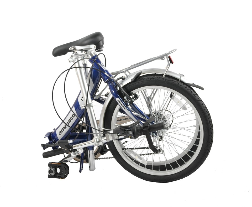 Ammaco Pakka Compact 20 Inch Wheel Folding Shopper Camping Bike 6 Speed ...