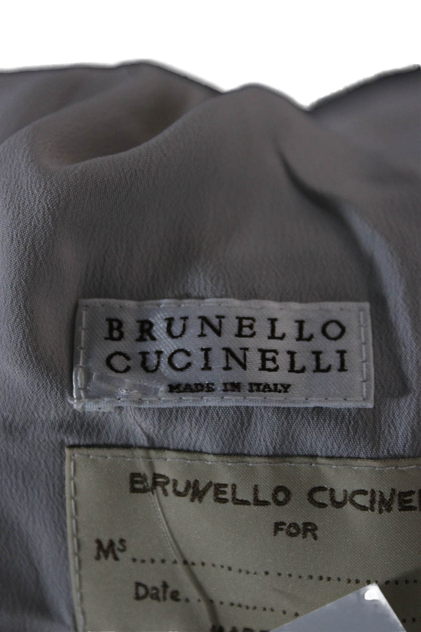 Brunello Cucinelli Womens Basic Leather Jacket Gr… - image 7