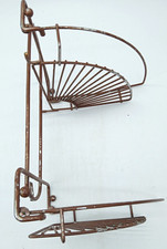 De colección Estante Esquinero Plegable de Montaje en Pared de Metal de 2 Niveles Marrón Shabby 14" x 9.5" x 9"