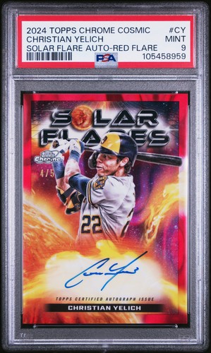 Christian Yelich #SFA-CY 2024 Topps Cosmic Chrome Solar Flare Autograph card