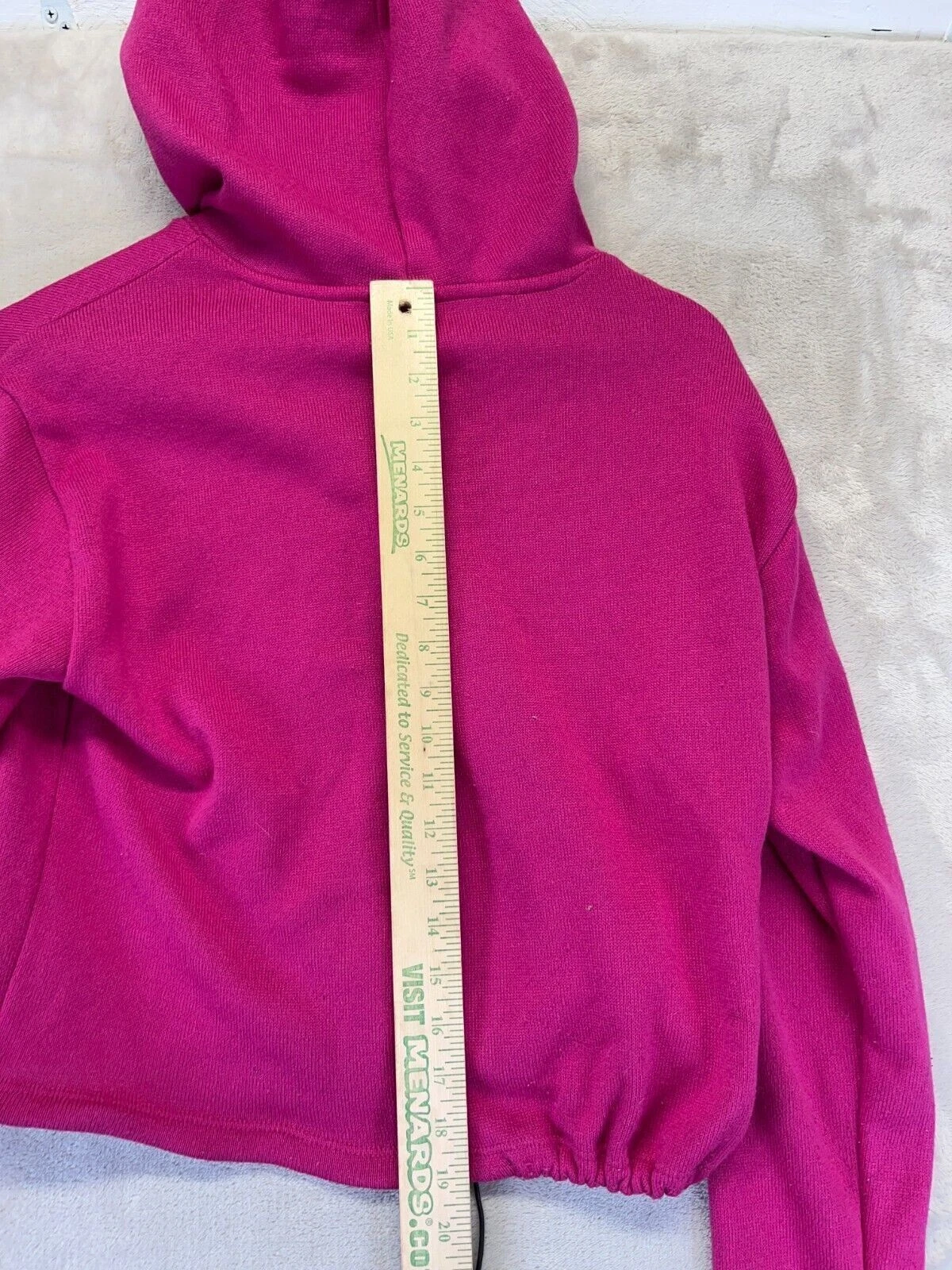 UNDERCOVER Victoria's Secret ROSA Crop Felpa con Cappuccio Donna Taglia S Rosa Maglia Manica Lunga Pullover