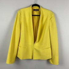 Kasper Blazer Jacket Size 16 Career Long Sleeves Yellow Hook Eye Closure