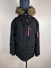 Peak Performance Klond Parka Winter Jacket Black Pink Womens Size L