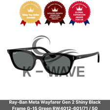 Ray-Ban Meta Wayfarer Gen 2 Shiny Black Frame G-15 Green RW4012-601/71 / 50