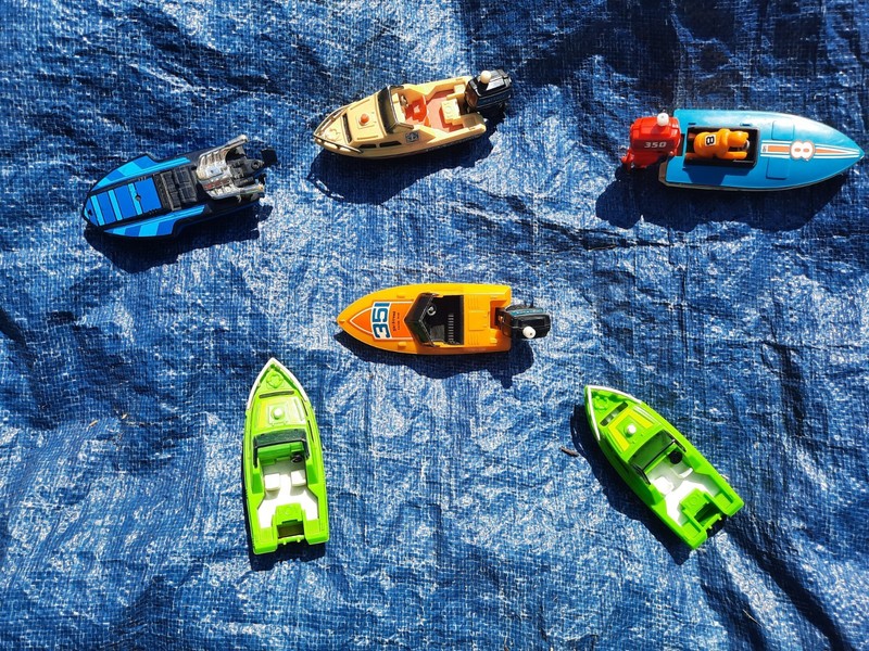 70'sTomy WindUp Mercury Speedboat Ocean Cup patrol Lot cabin cruiser hydroplane 