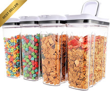 Cereal Containers Storage Set, Airtight Food Storage Container with Lid 4L/135.2