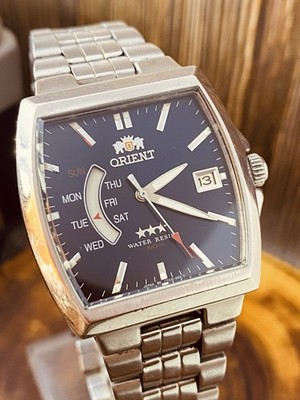 Rare ORIENT Ref.FPAB-C0 Automatic Mechanical WR50M Watch Blue Dail #8499
