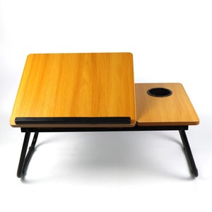 Table d'ordinateur portable Lit pliable Canapé Plateau Brown en bois Portable Cup Holder Bureau Stand
