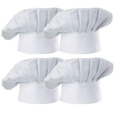 Chef Hat Set Of 4 Pcs Pack Adult Adjustable Elastic Baker Kitchen Cooking Chef C